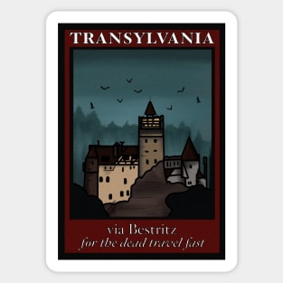 Transylvania (Dracula) Vintage style Railway Poster Sticker